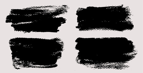 Fototapeta premium Brush strokes vector. Painted rectangles collection. Grunge long text boxes or textured backgrounds set.