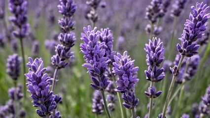 Obraz premium Close-Up of Lavender Stalks in Bloom