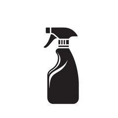 Spray bottle vector silhouette. Spray bottle logo, icon. Spray bottle silhouette black and white.