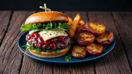 Hamburguesa Premium con patatas