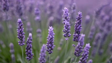 Close-Up of Lavender Stalks in Bloom