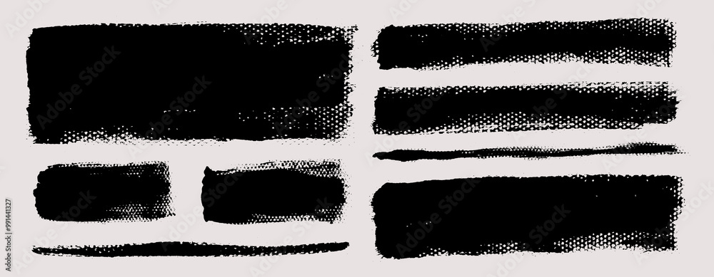 Aufkleber brush strokes vector. painted rectangles collection. grunge long text boxes or textured backgrounds 