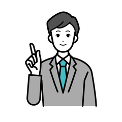 Illustration of business person man teaching points.
