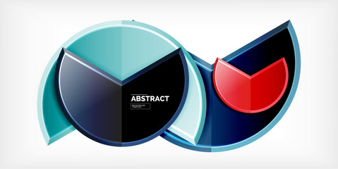 Trendy round shapes with triangular angle design element. Vector Illustration For Wallpaper, Banner, Background, Card, Book Illustration, landing page