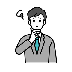 Illustration of businessperson man in trouble.
