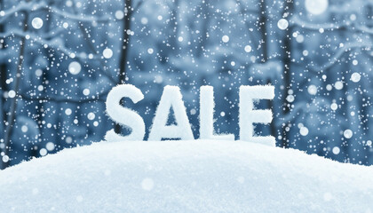 Winter Sale Landscape. Website Banner. Offer.