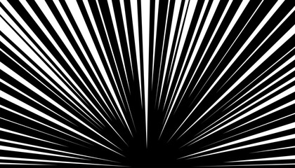 Comic strip radial motion lines. Anime comics book super hero speed or fight sharp rays texture. Manga superhero action or explosion effect black backdrop. Cartoon fast zoom or light flash graphic ink