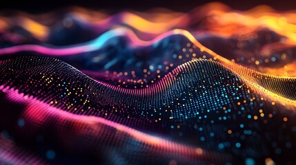 Abstract Wavy Pattern with Multicolored Lights