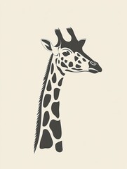 Naklejka premium Illustration of a Giraffe Showcasing Unique Patterns in a Simple Design Style
