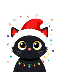 Funny Cat Christmas Clipart,