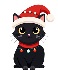 Funny Cat Christmas Clipart,