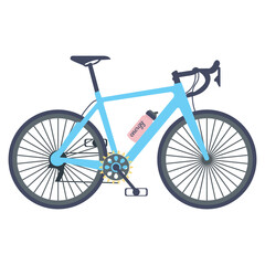Obraz premium Mountain bike in side view in flat design. Cycling bicycle, biking vehicle. Vector illustration isolated.