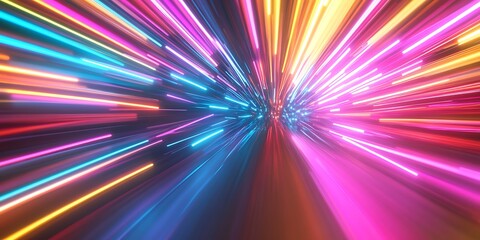 Abstract light speed background with colorful lights