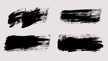 Brush strokes vector. Painted rectangles collection. Grunge long and diagonal brushes. Textured backgrounds