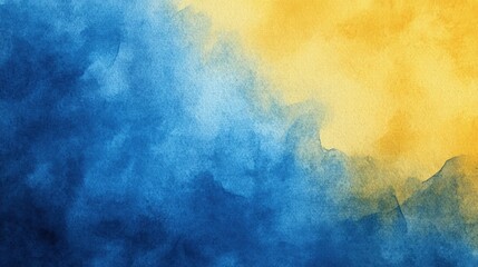 A vibrant watercolor texture featuring shades of blue and yellow, perfect for backgrounds or artistic projects.