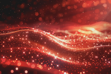 Soft red background, digital tech, elegant with texture.