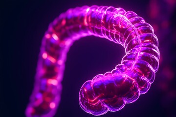A vibrant, glowing abstract design featuring a twisted purple shape, perfect for modern digital art and creative projects.