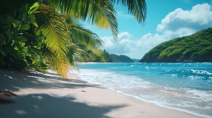 Tropical and Beach Island Landscape Beautiful View : Generative AI