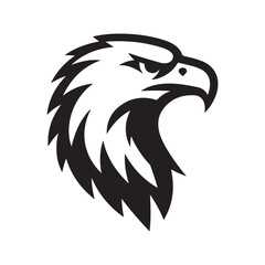 Obraz premium Eagle head silhouette vector illustration, head stylized logo