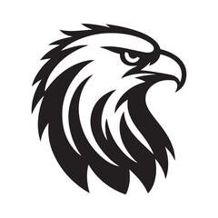 Eagle head silhouette vector illustration, head stylized logo