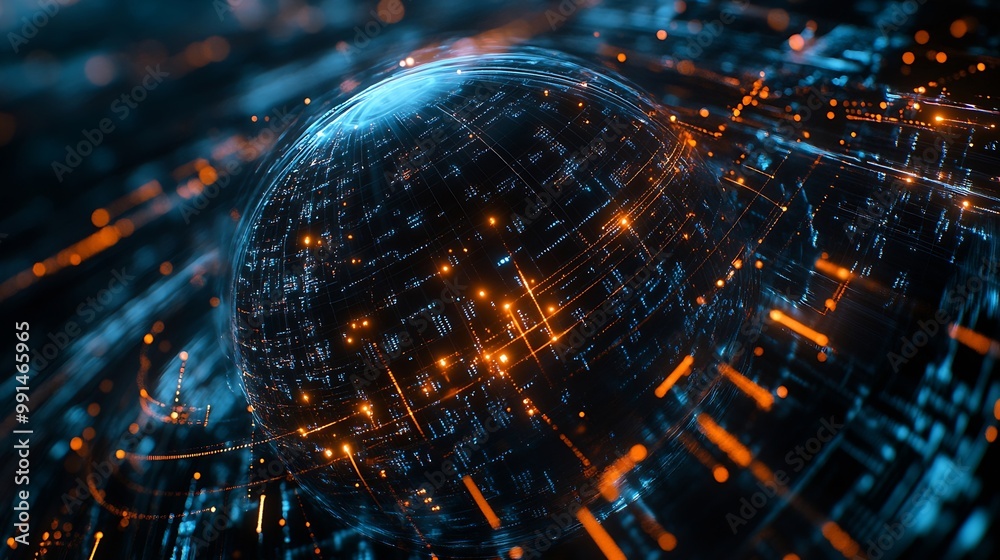 Leinwandbilder Digital technology global business network connection data analysis social media marketing digital software development teamwork and business strategy internet technology concept : Generative AI