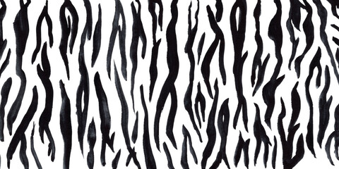 Zebra texture in watercolor. Abstract zebra skin imitation. Wild animals texture. Zebra print illustration. For postcard, print, design, background, postcard.