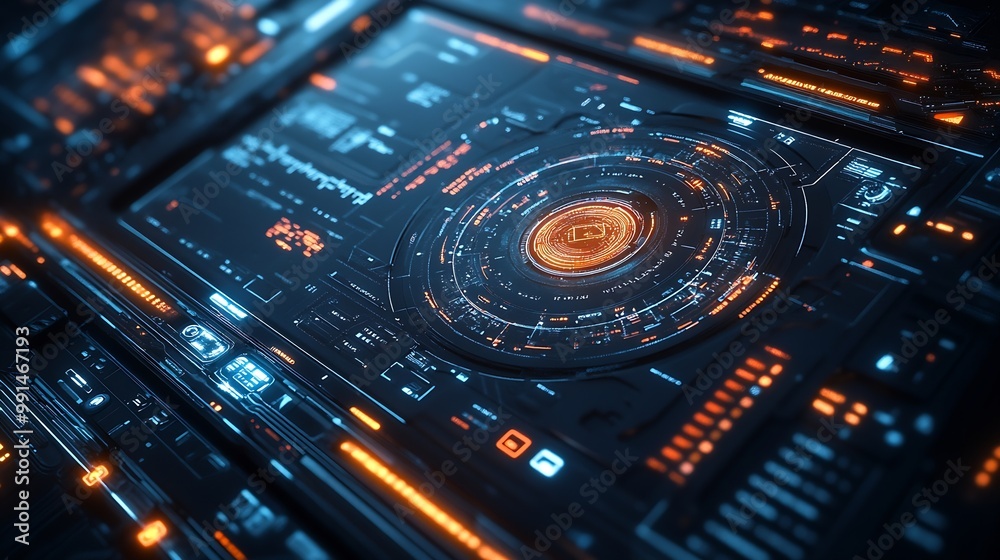Leinwandbilder GUI Graphical User Interface concept : Generative AI