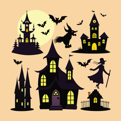 Spooky Halloween 2024,vector Set: Festive and Creepy Illustrations
