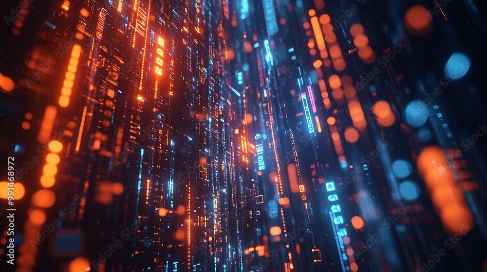 Fototapete Data exchange digital technology  AI Business Intelligence big data management and internet network connection Digital software technology and global business development network marke : Generative AI