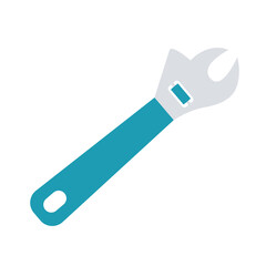 Adjustable wrench in flat design. Repair instrument for bike service. Vector illustration isolated.