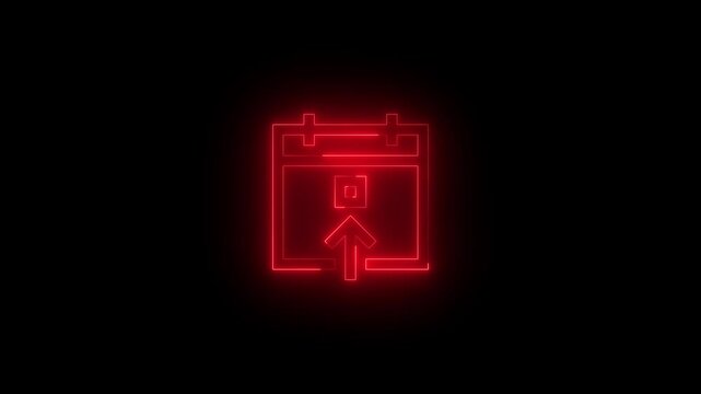 Neon goto today icon glowing black background animation