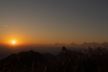sunrise in the mountains