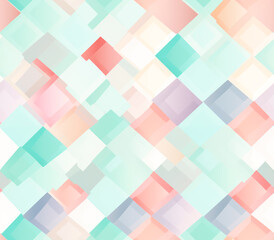 Seamless pastel diamond pattern on black background for modern design.