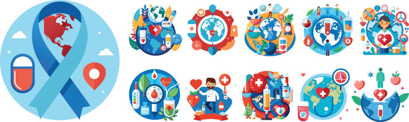 Fototapeta premium diabetes day vector illustration flat design for banner, poster, flyer, background.