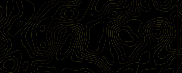 Abstract Luxury Map A Black and Gold Topography Illustration with Geometric Contour Lines and Terrain Relief for Hiking and Travel
