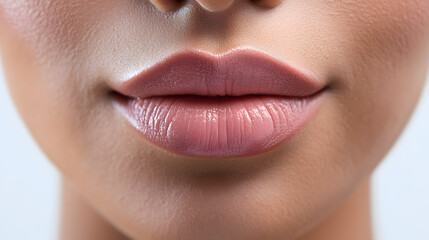 Fototapeta premium Close up view of beautiful woman lips. Fashion make up, beauty injections concept, cosmetology