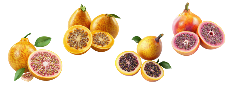 Granadilla fruit on transparency background PNG
