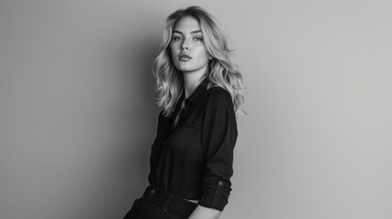 Fototapeta premium black and white portrait of a beautiful elegant woman