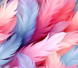 Obraz premium Seamless pastel feather pattern, soft and flowy concept for modern design.