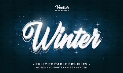 glittering winter text effect editable eps cc	
