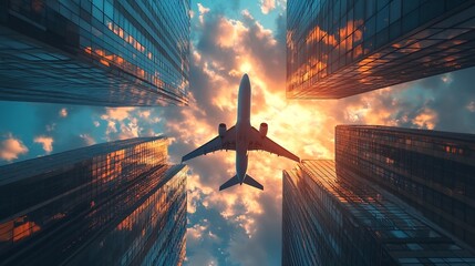 Successful career takeoff Profitable investment business concept Art collage : Generative AI