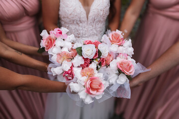 bride and bridesmaid