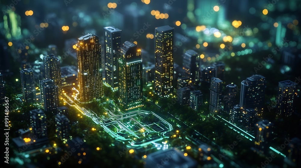 Poster smart city and communication network concept 5g iot internet of things telecommunication : generativ