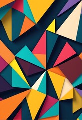 vibrant abstract geometric pattern with colorful triangles and squares