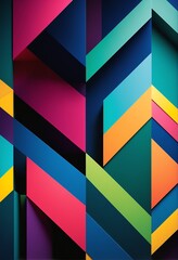 Obraz premium vibrant abstract geometric pattern with colorful triangles and squares