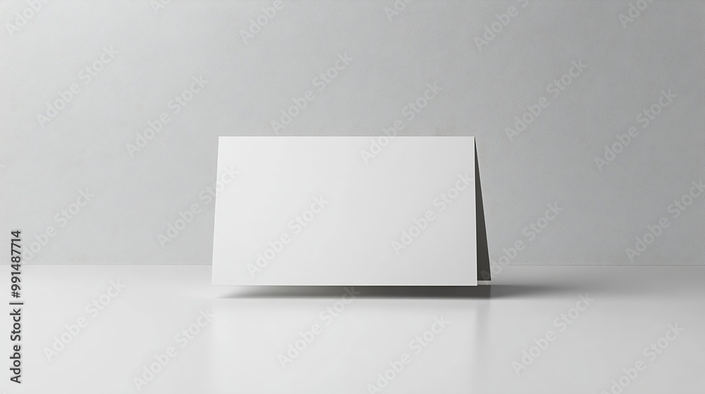 Poster Blank paper Table Tent tabletent isolated on white as template for designers design presentation showcase etc : Generative AI