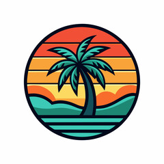 tropical island with palm trees