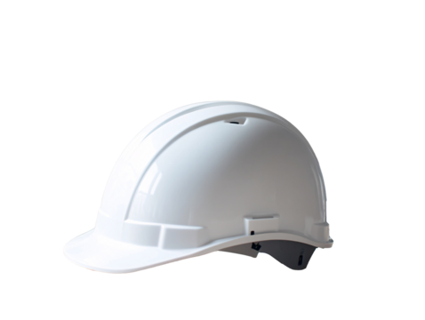 a white hard hat on a table