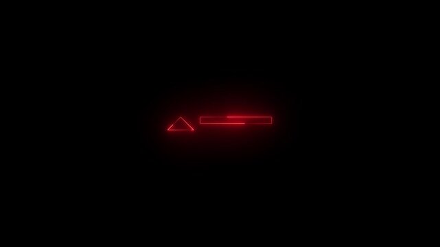 Neon hide bcc icon glowing black background animation