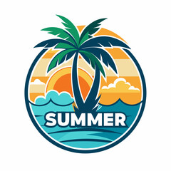 Obraz premium summer beach icon